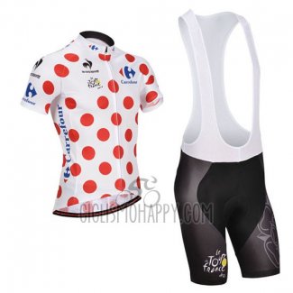 Tour de France Cycling Jersey Bib Short 2014 Men Short Sleeve White and Red