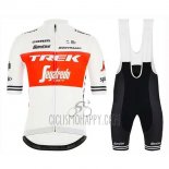 Trek Segafredo Cycling Jersey Bib Short 2019 Short Sleeve White Red