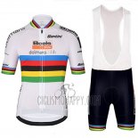 UCI Mondo Campione Leader Cycling Jersey Bib Short 2018 Men Short Sleeve Boels Dolmans White