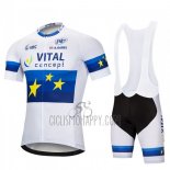 Vital Concept Cycling Jersey Bib Short 2018 Men Short Sleeve White Blue