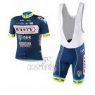 Wanty Groupe Cycling Jersey Bib Short 2017 Short Sleeve Gobert Blue