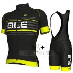 ALE Cycling Jersey Bib Short 2018 Men Short Sleeve Black and Yellow