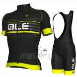 ALE Cycling Jersey Bib Short 2018 Men Short Sleeve Black and Yellow