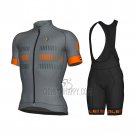 ALE Cycling Jersey Bib Short 2021 Men Short Sleeve Gray Orange