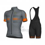 ALE Cycling Jersey Bib Short 2021 Men Short Sleeve Gray Orange