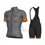 ALE Cycling Jersey Bib Short 2021 Men Short Sleeve Gray Orange