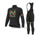 ALE Cycling Jersey Bib Tight 2020 Men Long Sleeve Black Green