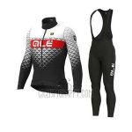 ALE Cycling Jersey Bib Tight 2020 Men Long Sleeve White Black