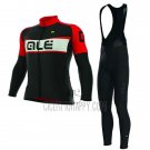 ALE Excel Cycling Jersey Bib Tight 2017 Men Long Sleeve Weddell Red