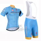 Astana Cycling Jersey Bib Short 2015 Short Sleeve Light Blue
