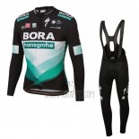 Bora-Hansgrone Cycling Jersey Bib Tight 2020 Long Sleeve Black Green(1)