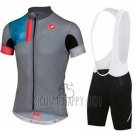 Castelli Cycling Jersey Bib Short 2016 Men Short Sleeve Gray