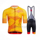 Castelli Cycling Jersey Bib Short 2021 Men Short Sleeve Yellow Orange