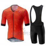 Castelli Free Speed Race Cycling Jersey Bib Short 2019 Men Short Sleeve Orange