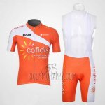 Cofidis Cycling Jersey Bib Short 2012 Short Sleeve Orange