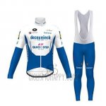 Deceuninck Quick Step Cycling Jersey Bib Tight 2020 Long Sleeve White Blue