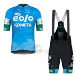 Eolo Kometa Cycling Jersey Bib Short 2022 Men Short Sleeve Eolo Komet Sky Blue