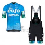 Eolo Kometa Cycling Jersey Bib Short 2022 Men Short Sleeve Eolo Komet Sky Blue