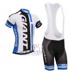 Giant Cycling Jersey Bib Short 2013 Men Short Sleeve White and Sky Blue