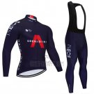 INEOS Grenadiers Cycling Jersey Bib Tight 2021 Long Sleeve Dark Blue