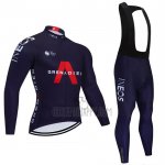 INEOS Grenadiers Cycling Jersey Bib Tight 2021 Long Sleeve Dark Blue