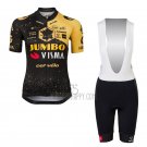 Jumbo Visma Cycling Jersey Bib Short 2023 Short Sleeve Deep Black