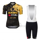 Jumbo Visma Cycling Jersey Bib Short 2023 Short Sleeve Deep Black