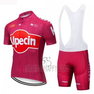 Katusha Alpecin Cycling Jersey Bib Short 2019 Short Sleeve Red