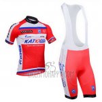 Katusha Cycling Jersey Bib Short 2013 Short Sleeve White and Red