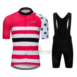 Le Col Cycling Jersey Bib Short 2020 Men Short Sleeve Pink White