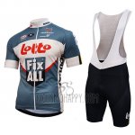Lotto Fix All Cycling Jersey Bib Short 2018 Short Sleeve White Blue
