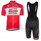 Lotto Soudal Cycling Jersey Bib Short 2017 Short Sleeve Red