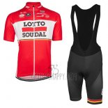 Lotto Soudal Cycling Jersey Bib Short 2017 Short Sleeve Red