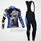 Monton Cycling Jersey Bib Tight 2014 Men Long Sleeve Black and Blue