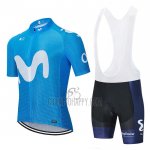 Movistar Cycling Jersey Bib Short 2020 Short Sleeve Blue