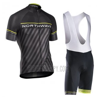 Northwave Cycling Jersey Bib Short 2017 Men Short Sleeve Black and Green