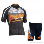 Northwave Cycling Jersey Bib Short 2019 Men Short Sleeve Silver Orange Black