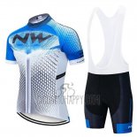 Northwave Cycling Jersey Bib Short 2020 Men Short Sleeve Blue White