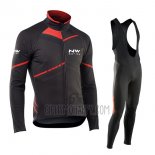 Northwave Cycling Jersey Bib Tight 2017 Men Long Sleeve Black and Red