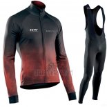 Northwave Cycling Jersey Bib Tight 2021 Men Long Sleeve Black Red