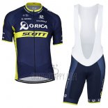 Orica Scott Cycling Jersey Bib Short 2017 Short Sleeve Blue