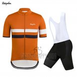 Rapha Cycling Jersey Bib Short 2019 Men Short Sleeve Orange White