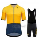 Rapha Cycling Jersey Bib Short 2020 Men Short Sleeve Yellow Blue