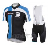 Sportful Cycling Jersey Bib Short 2016 Men Short Sleeve Black Blue