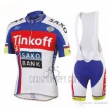 Tinkoff Saxo Bank Cycling Jersey Bib Short 2018 Short Sleeve Red Blue
