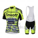 Tinkoff Saxo Bank Cycling Jersey Bib Short 2019 Short Sleeve Yellow Green Black