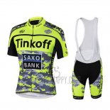 Tinkoff Saxo Bank Cycling Jersey Bib Short 2019 Short Sleeve Yellow Green Black