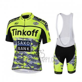 Tinkoff Saxo Bank Cycling Jersey Bib Short 2019 Short Sleeve Yellow Green Black