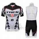 Trek Cycling Jersey Bib Short 2010 Short Sleeve Black and White