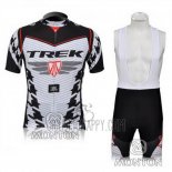 Trek Cycling Jersey Bib Short 2010 Short Sleeve Black and White